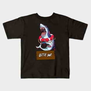 Bite me Shark Zombie Kids T-Shirt